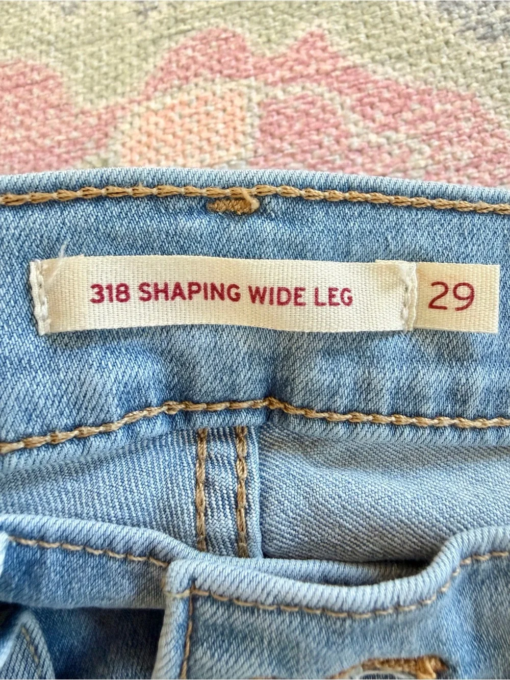 Levi's Light Blue 318 Shaping Wide Leg